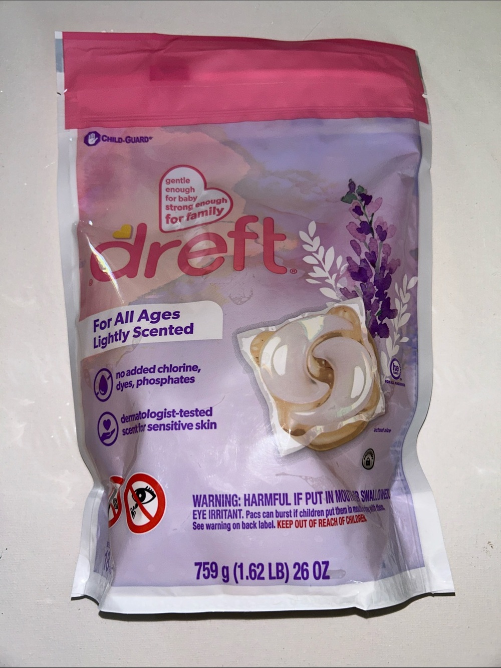 New Dreft Lavender Scented Laundry Pacs